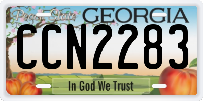 GA license plate CCN2283