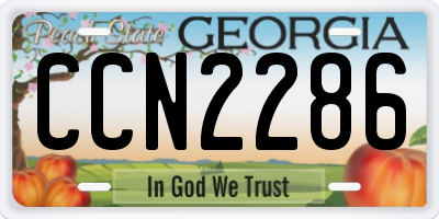 GA license plate CCN2286
