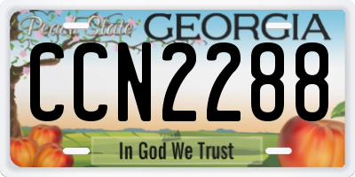 GA license plate CCN2288