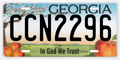 GA license plate CCN2296