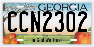 GA license plate CCN2302