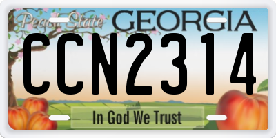 GA license plate CCN2314