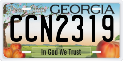GA license plate CCN2319