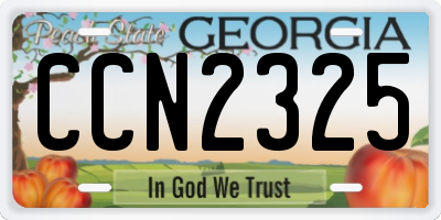 GA license plate CCN2325