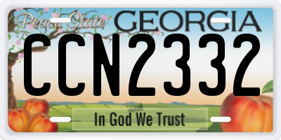 GA license plate CCN2332