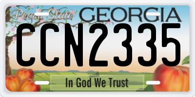 GA license plate CCN2335