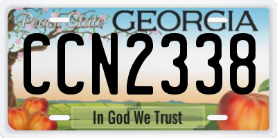 GA license plate CCN2338