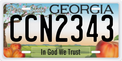 GA license plate CCN2343