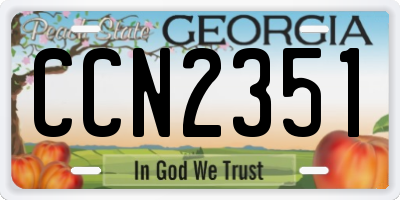 GA license plate CCN2351