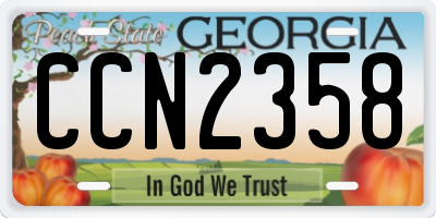 GA license plate CCN2358