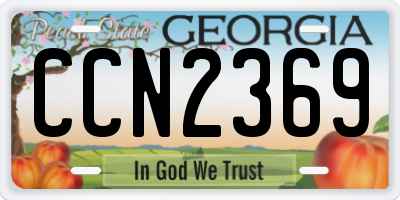 GA license plate CCN2369