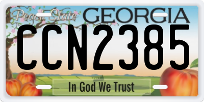 GA license plate CCN2385