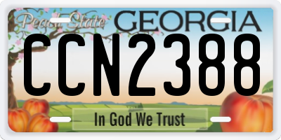 GA license plate CCN2388