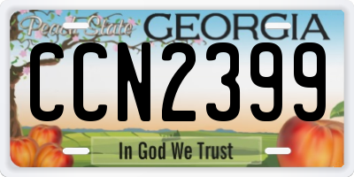 GA license plate CCN2399