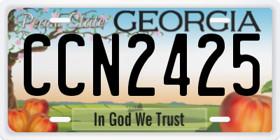 GA license plate CCN2425
