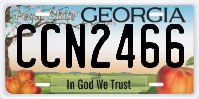 GA license plate CCN2466