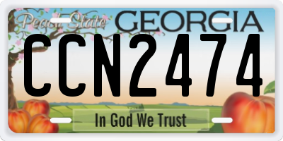 GA license plate CCN2474