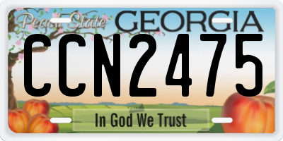 GA license plate CCN2475