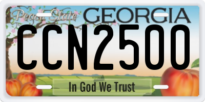 GA license plate CCN2500