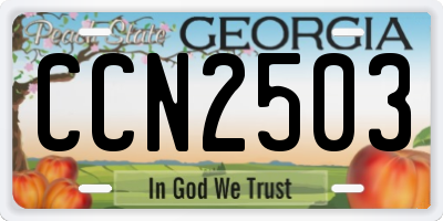 GA license plate CCN2503