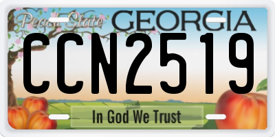GA license plate CCN2519