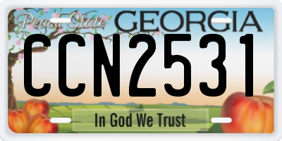 GA license plate CCN2531