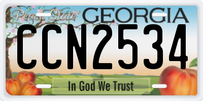 GA license plate CCN2534