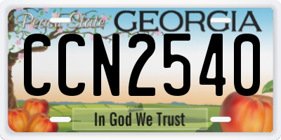GA license plate CCN2540