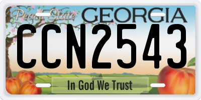 GA license plate CCN2543