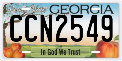 GA license plate CCN2549