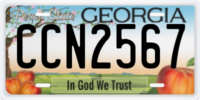 GA license plate CCN2567