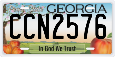 GA license plate CCN2576