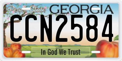 GA license plate CCN2584