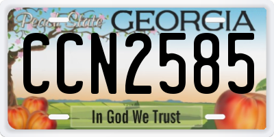GA license plate CCN2585