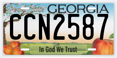 GA license plate CCN2587