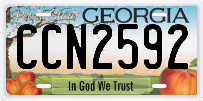 GA license plate CCN2592