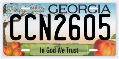 GA license plate CCN2605