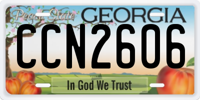 GA license plate CCN2606