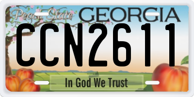 GA license plate CCN2611