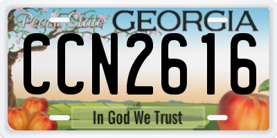 GA license plate CCN2616