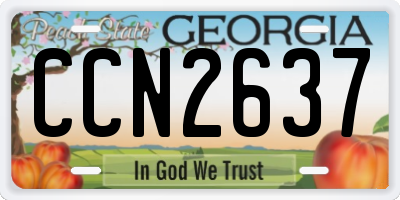 GA license plate CCN2637