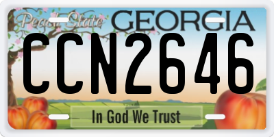 GA license plate CCN2646