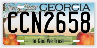 GA license plate CCN2658
