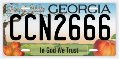 GA license plate CCN2666