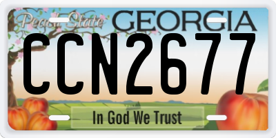 GA license plate CCN2677