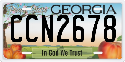 GA license plate CCN2678