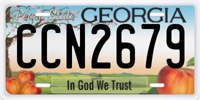 GA license plate CCN2679
