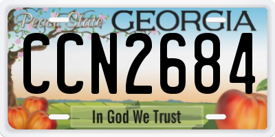 GA license plate CCN2684