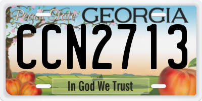 GA license plate CCN2713