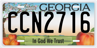 GA license plate CCN2716